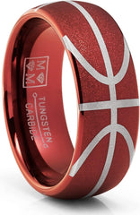 Metal Masters CO. Basketball Wedding Band Tungsten Carbide Engagement Comfort-Fit 8MM