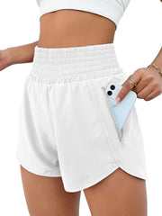 BMJL Women's Athletic Shorts High Waisted Running Short Pocket 2.5" Sporty Shorts Gym Elastic Workout Shorts