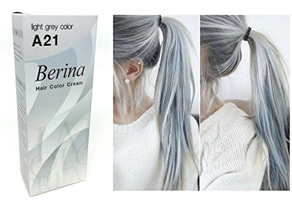 A21 Light Grey Silver Permanent Hair Dye Color Cream Unisex - Punk Style