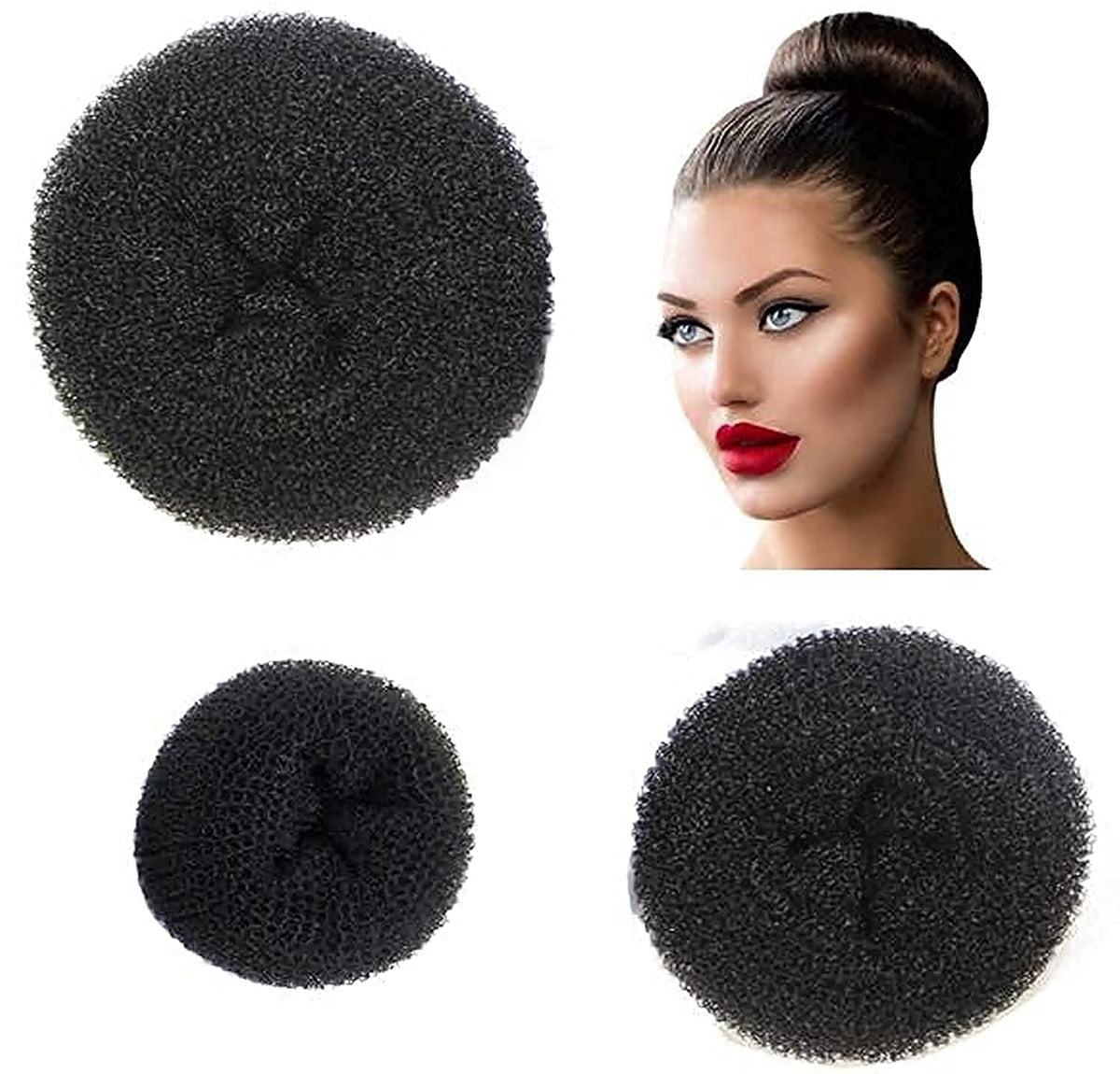 Styla Hair Small Donut Bun Maker for Kids Hair Buns - Easy Ballet and Sock Buns (6pc Brown 2 Inch Size)