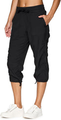 RBX Active Capri Pants for Women Joggers Stretch Lightweight Women’s Casual Pant Capri with Drawstring