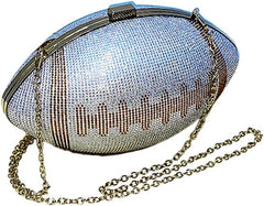 Women's Luxury Rugby ball shape Handbag with Shiny Rhinestones,Fashion Trends Evening Bag,for Wedding,Party,Prom