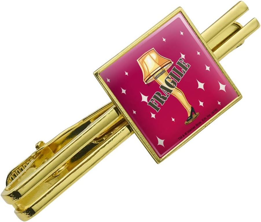 GRAPHICS & MORE A Christmas Story Fragile Square Tie Bar Clip Clasp Tack- Silver or Gold