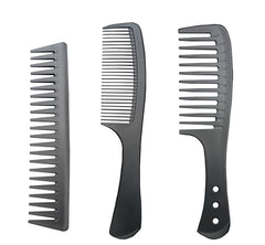 3 PCS Carbon Fiber Anti Static Comb, Heat Resistant Comb-Fine and Wide Tooth Hair Comb for Men and Women, Professional for Hair Stylist