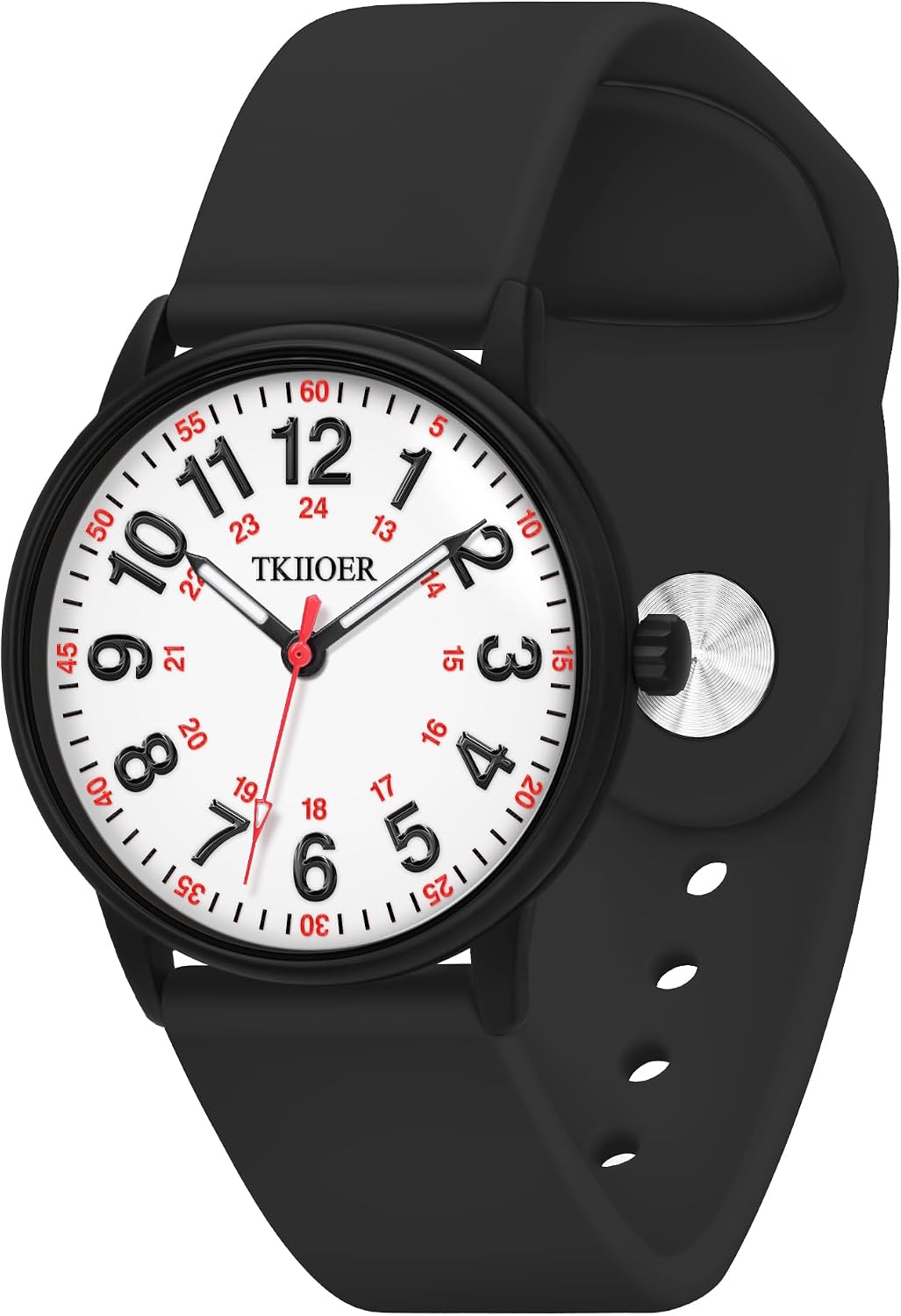 Nurse Watch for Nurse Medical Professionals Students Women Men, 50M Waterproof 12/24 Hour Military Time Luminous Easy Read Dial, Second Hand Watch for Nursing