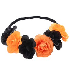 Rose Flower Headband Floral Crown Mexican Hair Wreath (Red White Blue)