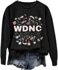 WDNC Club T Shirts We Do Not Care Club Sweatshirt Floral Round Neck Hoodie