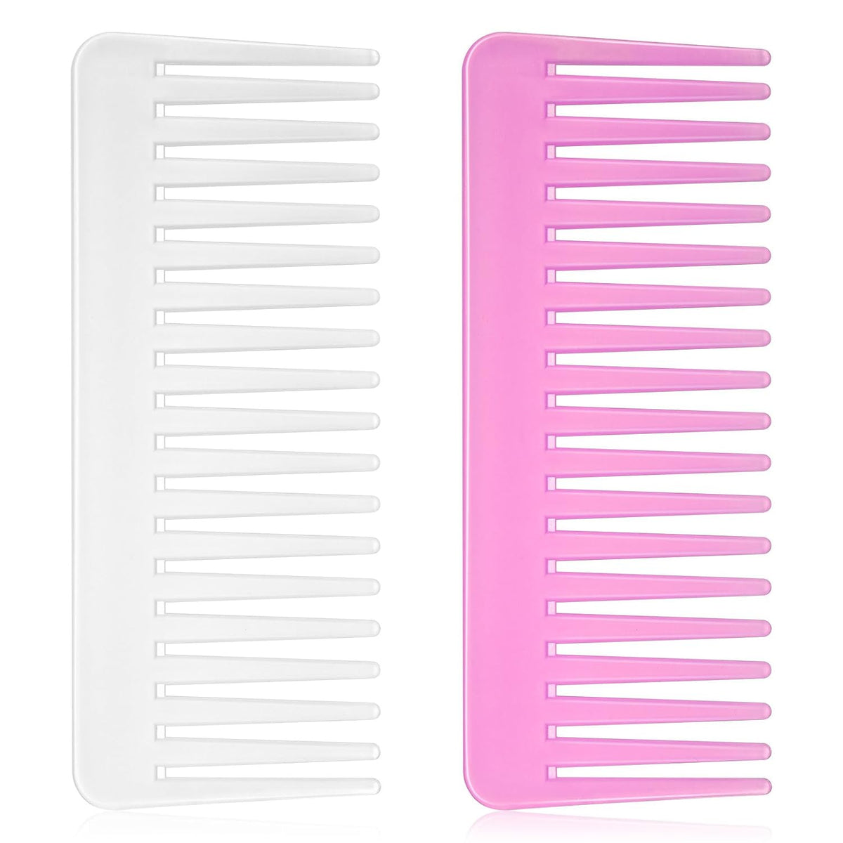 Patelai Wide Tooth Comb Large Hair Detangling Comb for Curly, Wet Dry Hair, No Handle Detangler Accessories(White, Cyan)