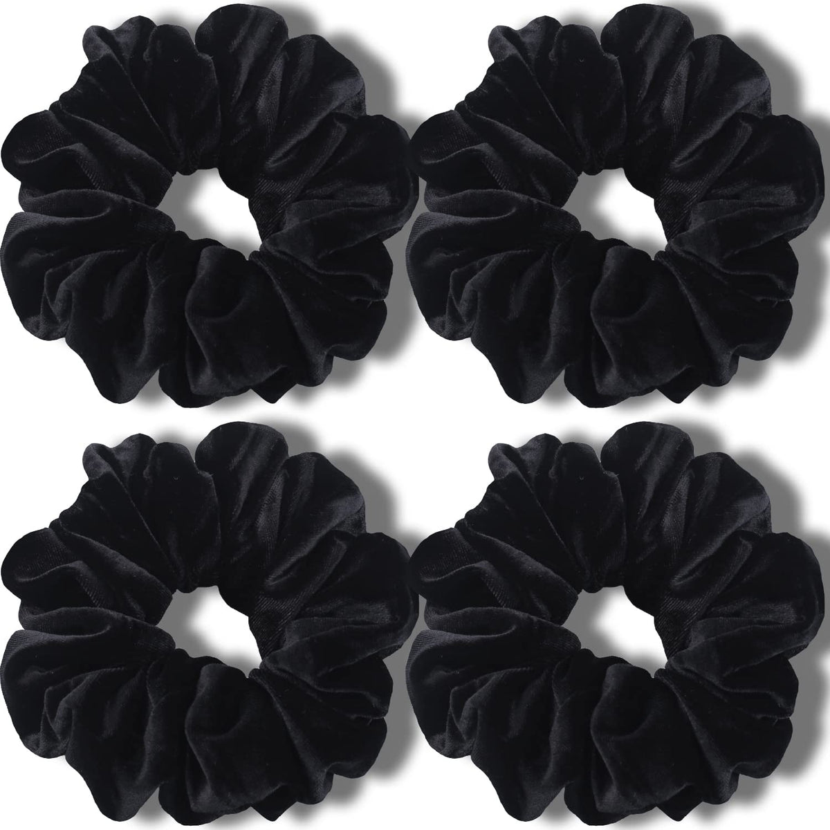 IVARYSS Extra Large Scrunchies for Women's Hair, Premium Satin Soft Jumbo Scrunchy, XL 6 inch Big Elastic Thick Band Hair Accessories, 4 Pack, Dots