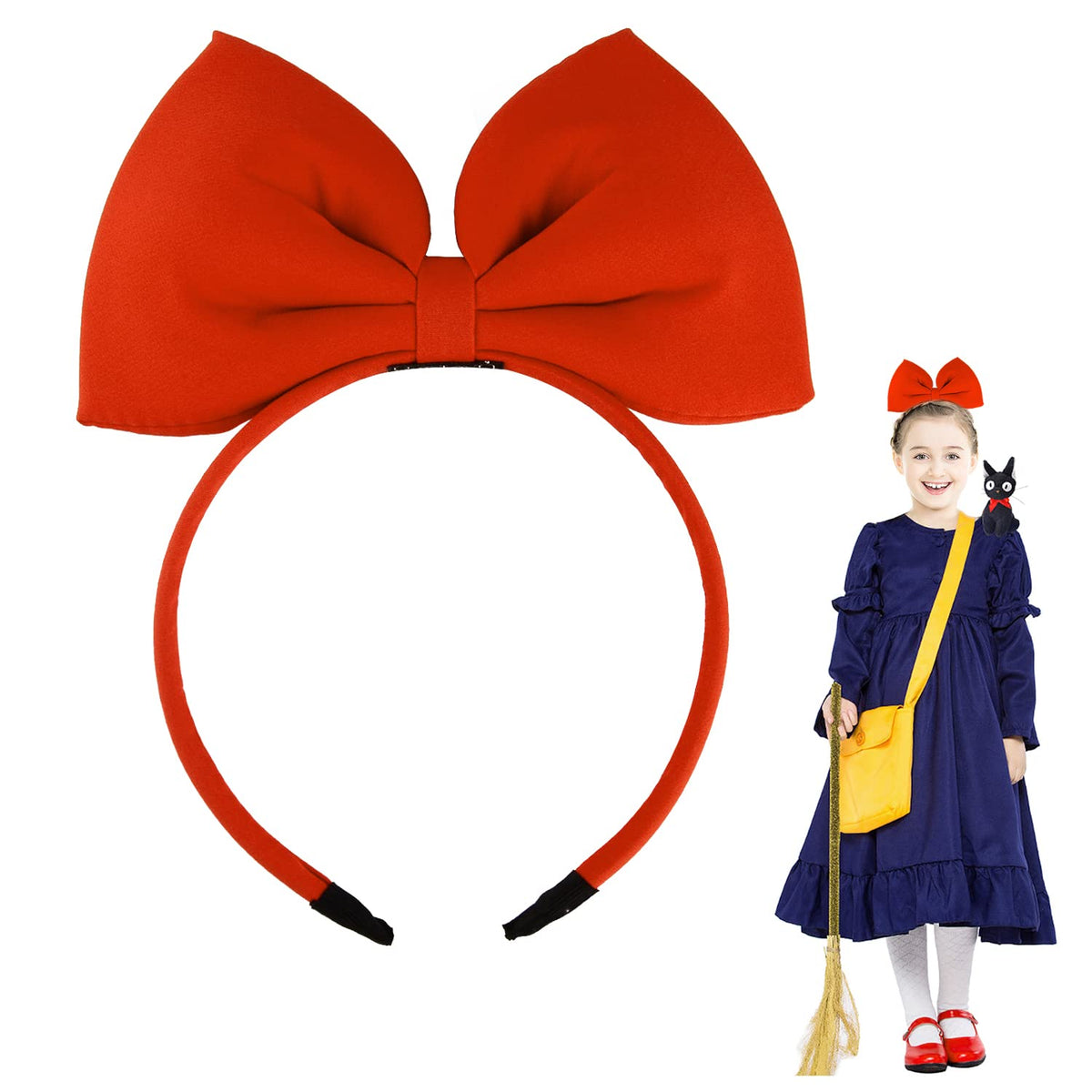 Hoshin Bow Headbands Headdress for Women and Girls, Perfect Hair Accessories for Alice in Wonderland Cosplay (Black)