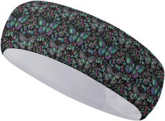Blue Tiger Skin Pattern Unisex Sport Headband Adjustable Absorbent Headwrap for Workout Thin Fitness Gym Yoga