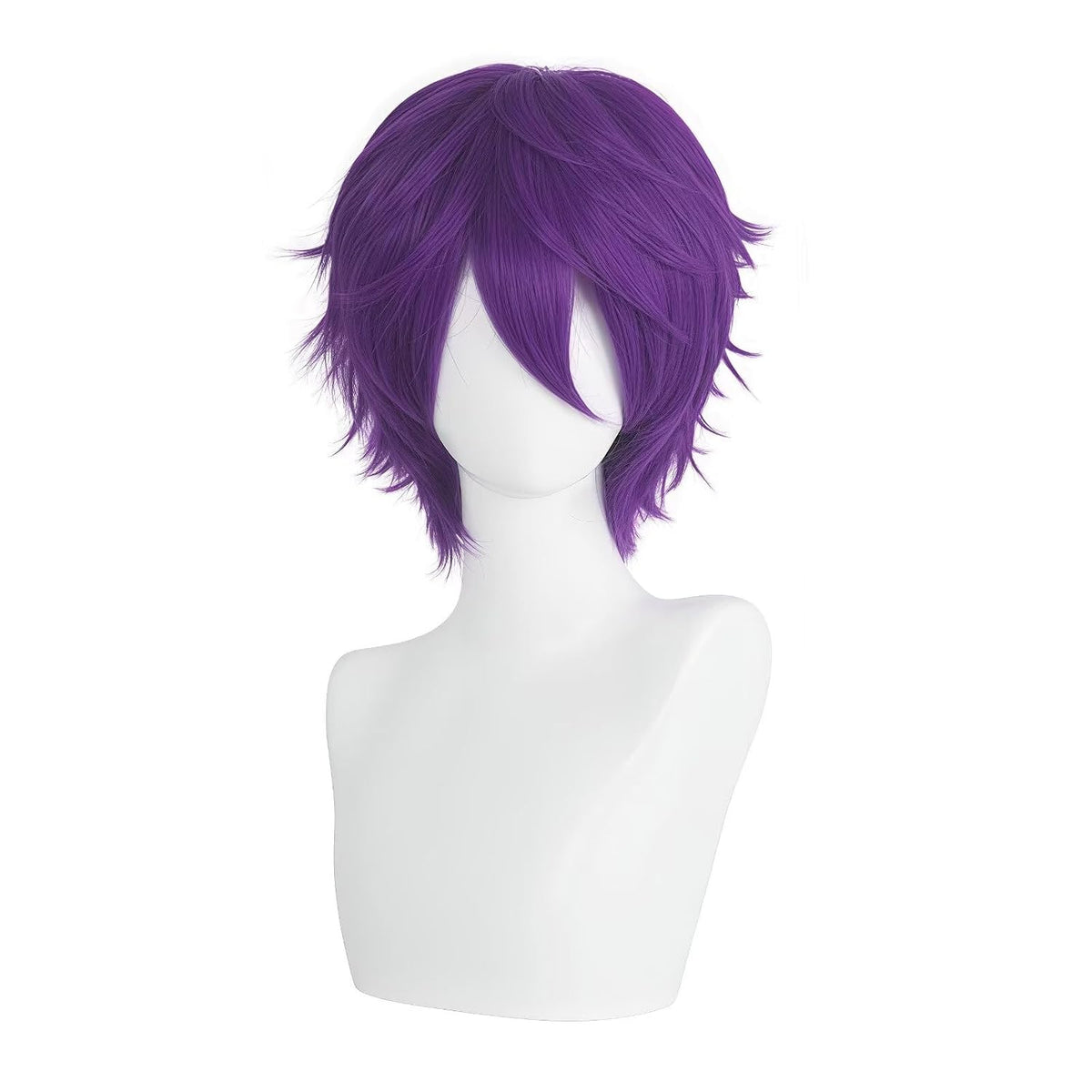 COSPLAZA Short Black Cosplay Wig Spiky Fluffy Heat Resistant Synthetic Hair Emo Wig