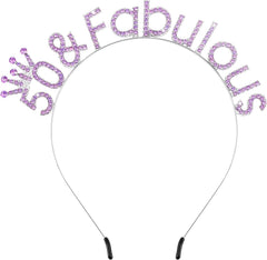50th Birthday Decorations for Women 50 and Fabulous Birthday Headband Tiara Queen Crown Gifts