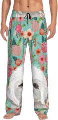 Yorkshire Terrier Dog Lovers Florals Men'S Pajama Bottoms Lounge Sleepwear Loose Soft Comfort Pajama Pants With Pockets