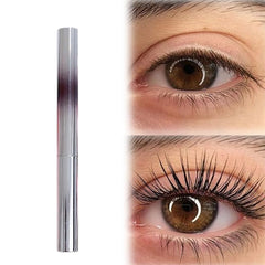 Iron Wand Mascara, Waterproof 3D Curling Eyelash Iron Metal Rod Mascara, Long Lasting Lash Extensions Mascaras Natural Non-Smudged Curling Brushless Metal Wand Mascaras (Brown,1pc)