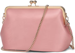Women's Kiss Lock Crossbody Bag PU Medium Handbags Kiss Clasp Crossbody Shoulder Bags Tote Purse Messenger Handbag