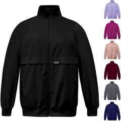 VIAOLI Scrubs Jackets for Women with Zipper Side Pockets, Long Sleeve and Lapel Track Coat, for Nursing Settings.