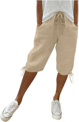 Women's Linen Pants, Drawstring Closure,Great for Laid - Back Days
