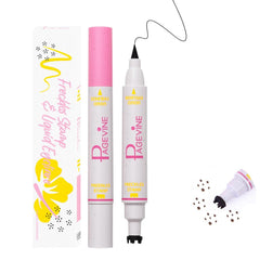 Freckle Pen Stamp and Black Eyeliner 2 in 1,Fake Freckles Stamp Liquid Eyeliner Pencil Kit,Dual Ended Faux Freckles Maker Pen for Sunkissed Makeup Natural Lifelike Long Lasting,02 MEDIUM