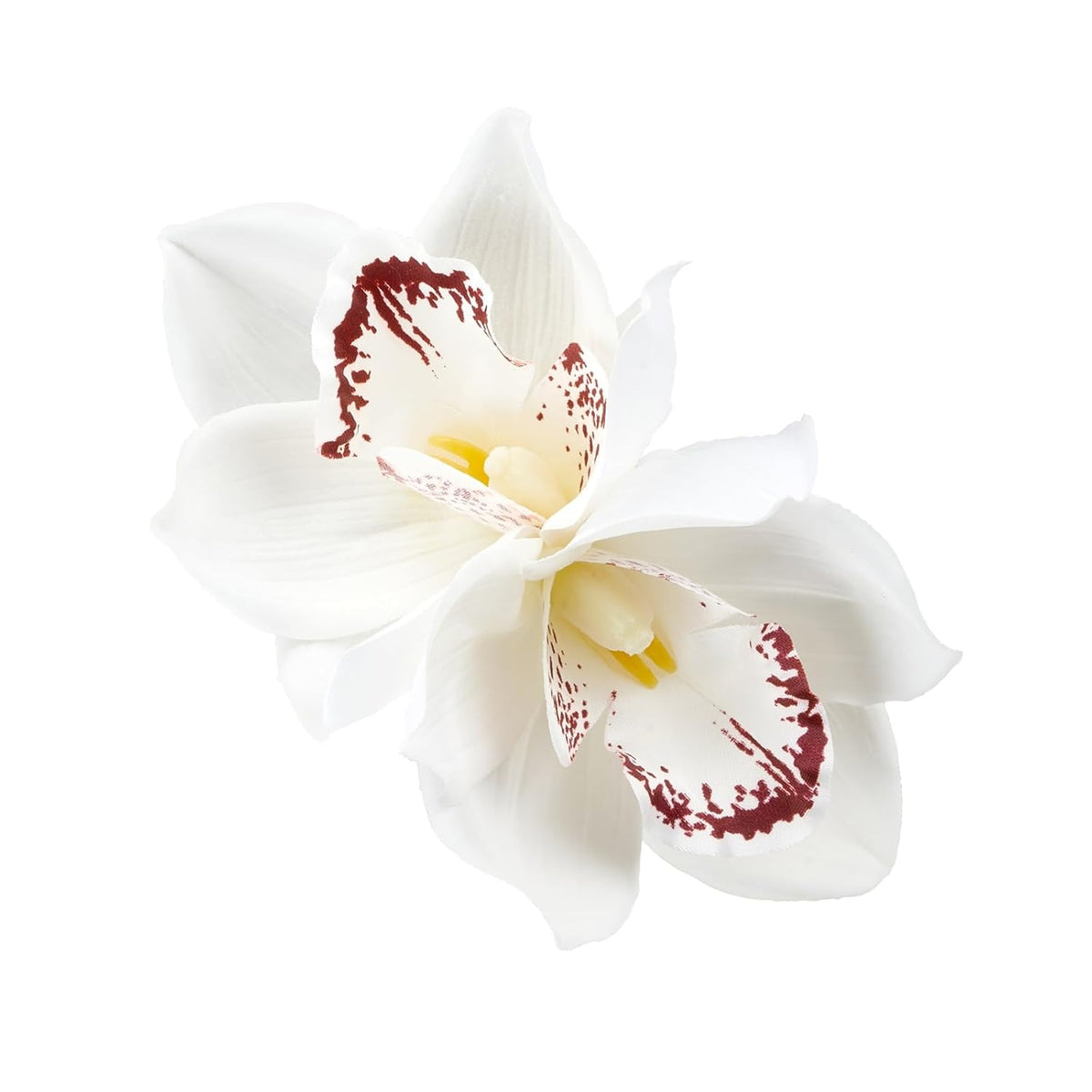 Vividsun Hawaiian Flower Hair Clips Artificial Orchid Flower Hair Clip For Vacation Beach Party Hawaiian Wedding Hair Piece (white)