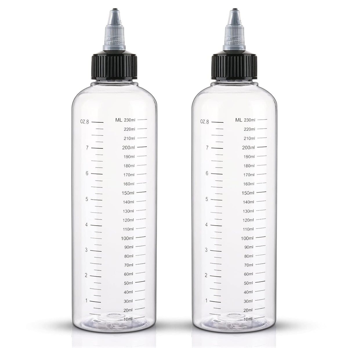 Cosywell Applicator Bottles for Hair - 2 Pack, 16 Ounce Oil Bottles with Cap, PET Plastic, Refillable, Brown