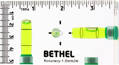 BETHEL 90°/180° Compact Level with Shatterproof Cross-check Magnetic Bubble, Mini Pocket Spirit Level for Picture Hanging Marking Measuring Instruments Layout tools (95×13×51(MM))