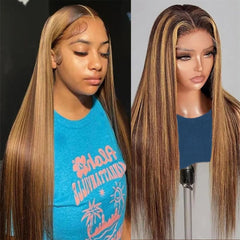 13X6 Lace Front Wigs Human Hair Pre Plucked With Baby Hair 30 Inch 180 Density Glueless Transparent HD Straight Lace Front Wigs Lace Frontal Wigs for Women Natural Black Color