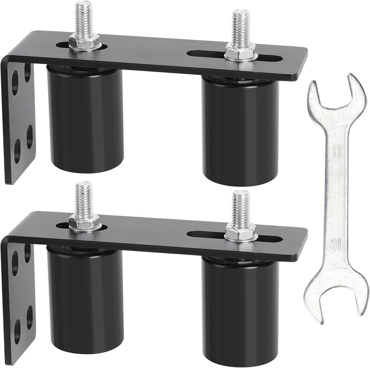 6"Gate Roller Guide,Sliding Gate Hardware with L-Sliding Gate Brackets,Sliding Gate Kit,Universal Adjustable Heavy Duty Sliding Gate Rollers,Rolling Gate Hardware Kit (2Pack)