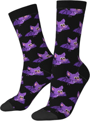 Lovely Bat Socks For Men Women Outdoor Sports Running Hiking Wicking Crew Socks