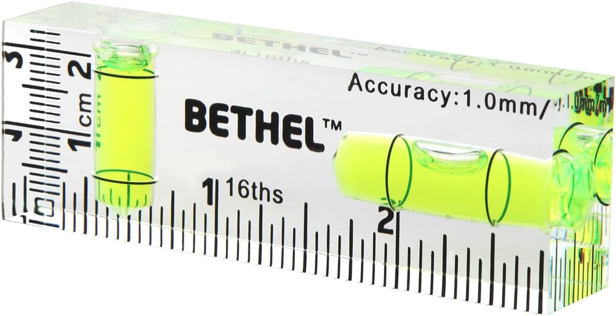BETHEL 90°/180° Compact Level with Shatterproof Cross-check Magnetic Bubble, Mini Pocket Spirit Level for Picture Hanging Marking Measuring Instruments Layout tools (95×13×51(MM))