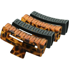 4 Pack Extra Large Hair Claw for Women, 5'' Strong Hold Bright Clamps for Thick and Long Hair, 90's Non-slip Square Jaw Clips for Curly Hair,