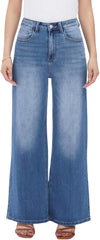 BlueMoment High Rise Wide Leg Stretchy Jeans for Woman Trendy BBL Baggy Jeans Butts Lifting Cute Moms Curvy Jean