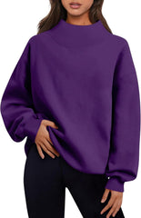 Oversized Sweatshirt for Women Trendy Mockneck Sweatshirt Long Sleeve Cute Fall Plus Size Pullover Sweatshirts