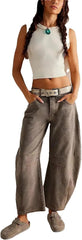 Women's Cross-Border European and American Wide-Leg Loose Mid-Low Waist Jeans