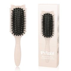 Curl Defining Brush, Curly Hair Brush Defining for Curls Waves & Coils, Volume Styling Women'S Curls, Reduce Pulling Frizz, Funny Cat Ear Designs - Pink