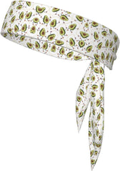 Funny Cartoon Avocados Printing Sports Headband Tie,Durable Sports Bandage Headscarf, Ideal for Volleyball & Workouts