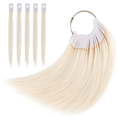 Noverlife 30PCS Pure Human Hair Color Swatches, Natural Hair Testing Rings for Salon Hairdressing Practice
