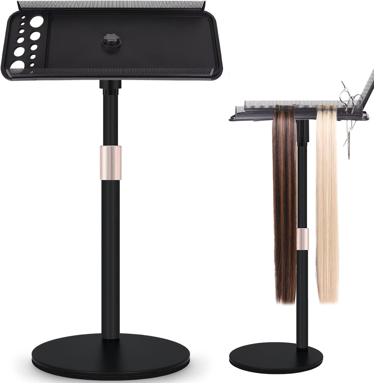 Hair Extension Holder Hanger Braiding Rack Extension Tool Double-Side Teeth Extension Display Holder Hair Separator holder for Hair Salon Home (Tripod not included)