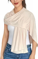 UPF 50+ Sun Protection Beach Wraps and Pashminas for Women Travel Scarf Blanket Outdoor Summer UV White Shawl
