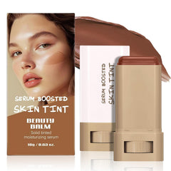 Beauty Balm Serum Boosted Skin Tint, Lightweight Solid Tinted Foundation Stick for Women Face Makeup with Natural Finish, Long-Lasting and Moisturizing Solid Tint Contour Stick for All Skin Types (#6)