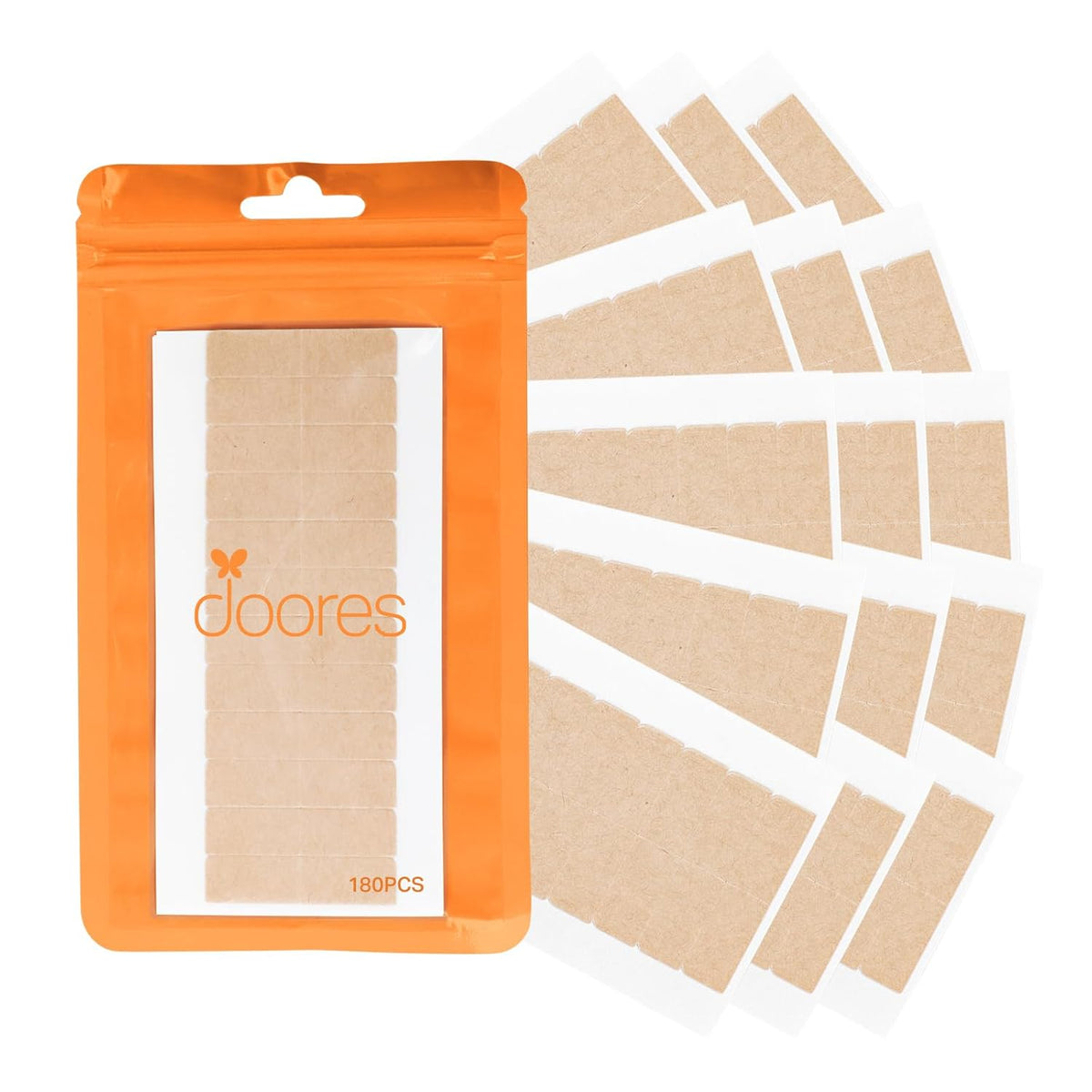 DOORES Hair Extension Tape Tabs, 72pcs Double Sided Replacement Tape Adhesive Invisible No Residue Transparent Tapes for Hair Extensions, 72 Tabs (4 x 0.8 cm/1.57 x 0.31 inch)