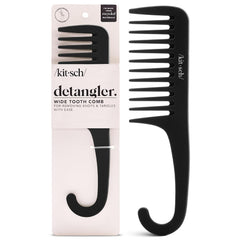 Kitsch Detangler Hair Brush for Wet and Dry Hair, Curly or Straight Hair, Detangling Brush with Flexible Hairbrush Bristles, Hair brushes for Women & Men, Adults & Kids, for Shower & Travel - Black
