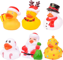 6pcs Christmas Winter Rubber Duck Car Dashboard Decoration, Unique Style Design Elk Snowman Sunglasses Necklace Ducks Cars Ornament Christmas Party Gifts Cute Car Accessories