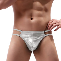 SoptoToxodo Mens Underwear G Strings & Thongs Stretch Sexy Briefs PU Hot Gay Panties