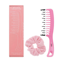 Big Hair Tools Extra Large Wide Tooth Comb for Thick, Curly, Wavy or Long Hair - Frizz-Free Detangling Shower Comb - Orange
