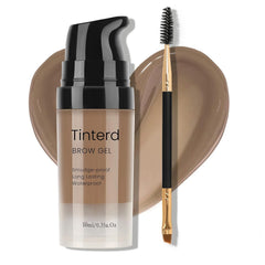 3D Eyebrow Gel Kit With Brush【Smudge-proof】【Waterproof】【Long Lasting】Eyebrow Gel With Eyebrow Stencils for Shaping，＃02 Dark Brown