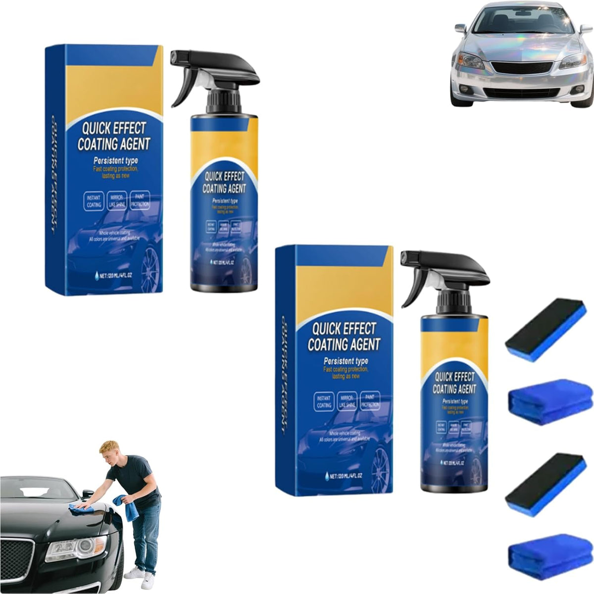 Indicatek Coating Agent Spray, Ailsion Spray, Paint Sprays for Shine and Protection, Advanced Cars Quick-Acting Coating Agent Sprays, 2 in 1 Car Oil Film Cleaner, 2025 New Quick Coat Cars Wax (3 pcs)
