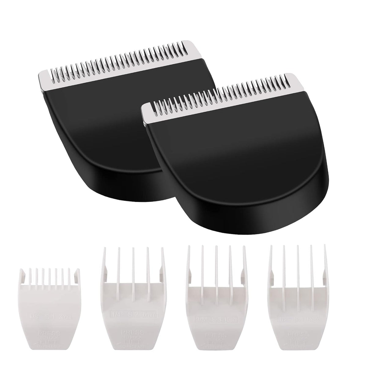Professional Peanut Clipper Guards for Wahl Peanut – From 1/8 Inch to 1/2 Inch, Fits for Wahl Peanut, Black-4PCS