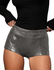 Women's Faux Leather Shorts High Waist Stretch Skinny Mini Shorts Sexy Hot Pants