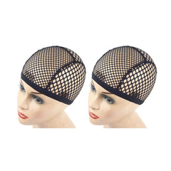 YANTAISIYU 1 Piece Wig Cap Black Stretchable Crochet Wig Cap with 4 Hair Clips Mesh Braided Wig Cap for Making Wig
